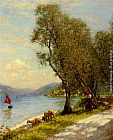 Lake Wall Art - Veronese shepherdess Lake Garda